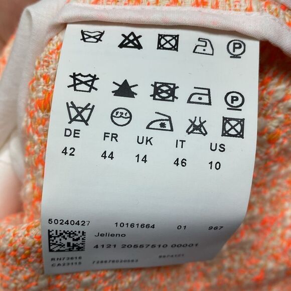 Boss Hugo Boss Orange Boucle Jacket Size 10 - Picture 3 of 7